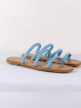 A New Day Wren Blue Triple-Strap Slide Sandals